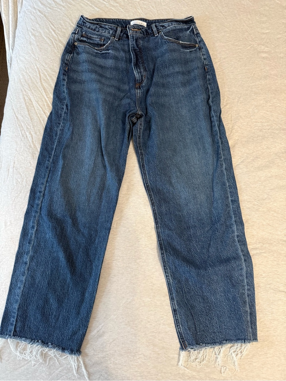 LOFT Curvy 90s Wide-Leg Jeans in Dark Blue